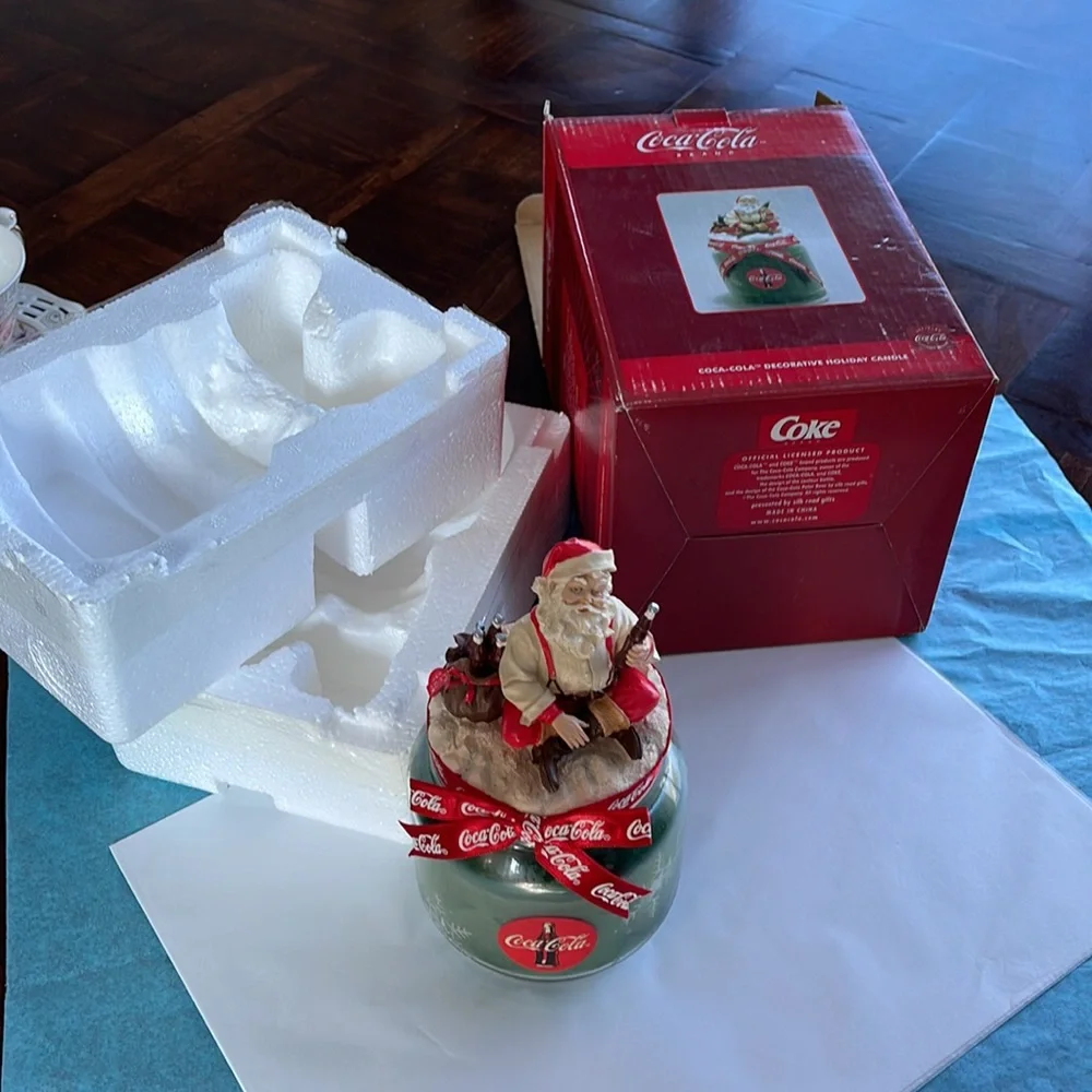 2003 Coca-Cola Santa Claus Christmas Decorative Holiday Candle VTG